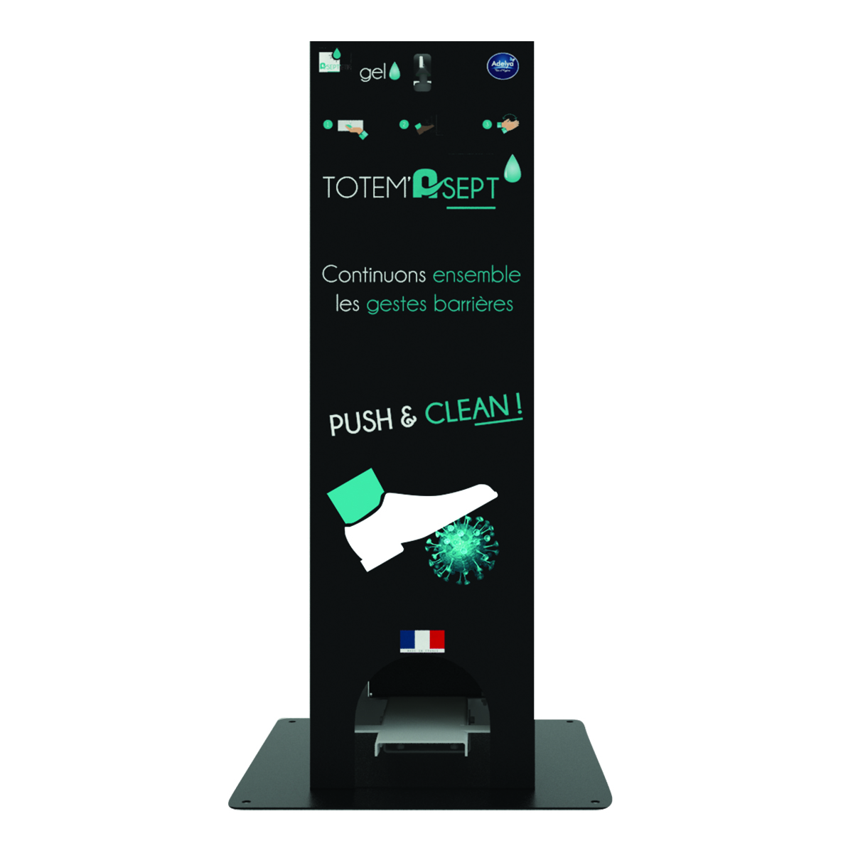 TOTEM ASEPT - DESINFECTION MAINS NOIR