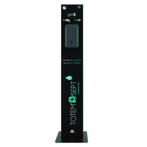 TOTEM ASEPT - DISTRIBUTEUR ELECTRONIQUE DESINFECTION MAINS NOIR